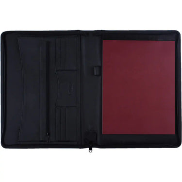 2400-95 A4 Alpstein Writing Folder with Zipper Grain Black